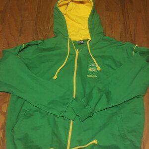 Pierim Green Brasil Brazil Soccer Zip Up Hooded Fleece Jacket Size XL